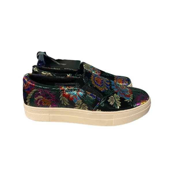 Floral Embroidered Slip-On Sneakers‎ Platform Shoes Colorful Casual Loafers S-40 - Image 3