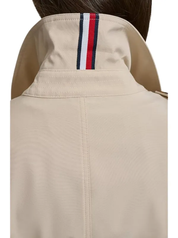 Tommy Hilfiger Belted Trench Coat Womens Medium Beige Lightweight Preppy Classic - Image 3