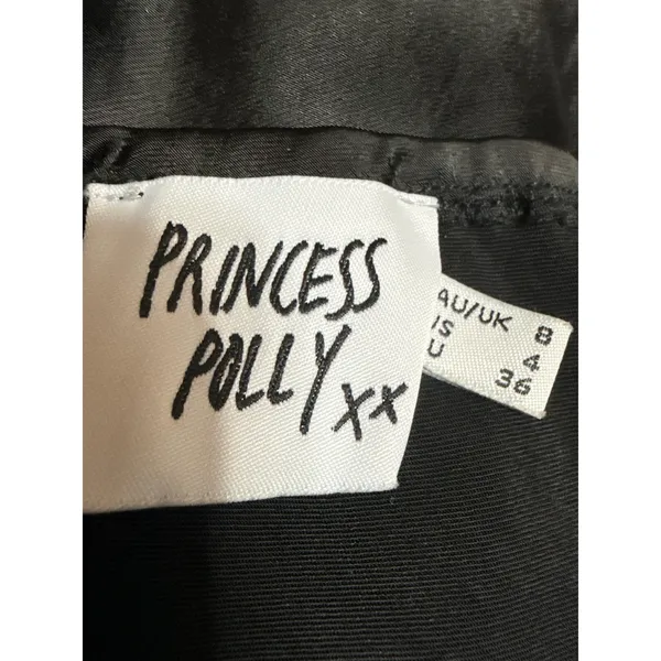 Princess Polly Black Silk Satin Long Sleeve Cowl Neck Mini Slip Dress Size 4 - Image 4