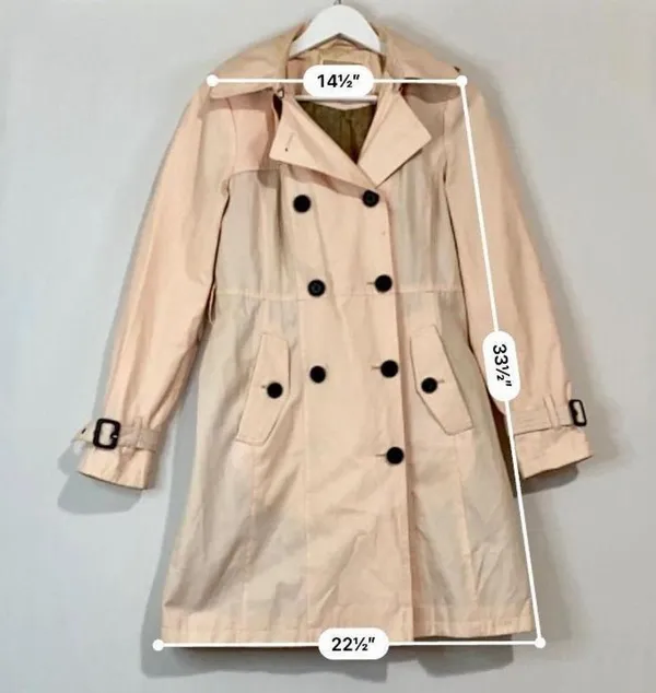Michael Kors Women's Trench Coat With Buttons Pink Size XS FLAW - Image 7
