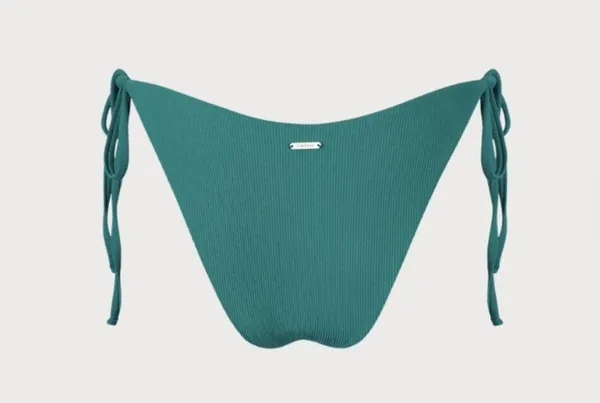 BERLOOK Green Ribbed Tie Bikini Bottoms ONLY 34 Size M - Image 7