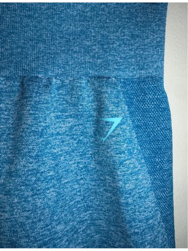 Gymshark Seamless Bike Shorts Blue - Image 3