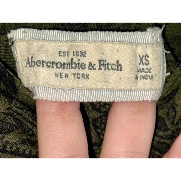 Abercrombie & Fitch Green Paisley Strappy Sleeveless Mini Dress Womens Size XS - Image 3