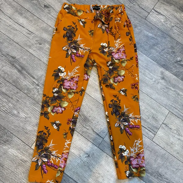 Like an Angel Womens‎ Medium Polyester Orange Fall Floral Pants - Image 2