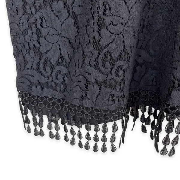 Collective Concepts Peter Pan Collared Top in Black Floral Lace - Image 8