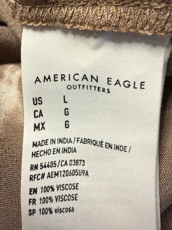 American Eagle Tie Dye Wide Leg Jumpsuit Women's Large Brown Flowy Boho Festival - Image 15