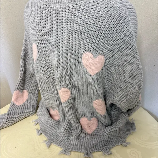 No Boundaries Juniors' Chewed Conversational Sweater - Image 6
