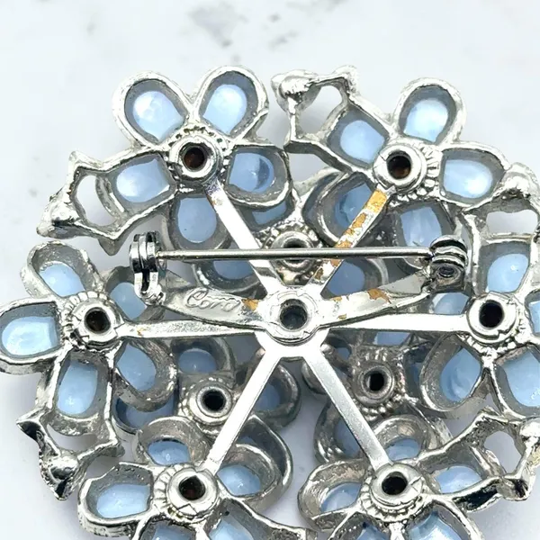 Coro Blue Flower Brooch - Image 4