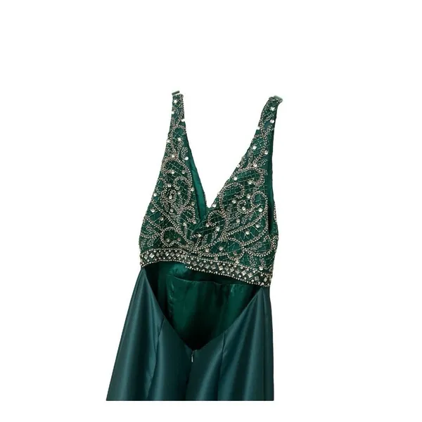 VIENNA Prom Homecoming‎ Pageant Dress Emerald Green Size 6 Mermaid Embellished - Image 9
