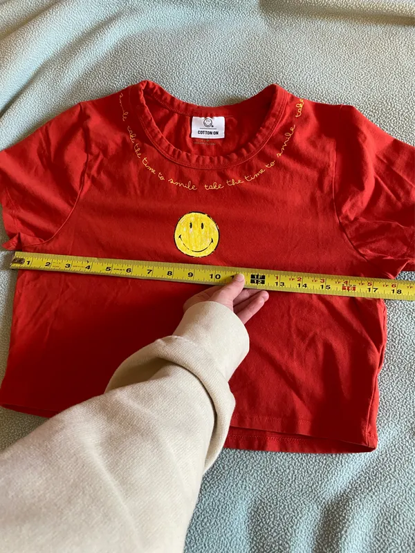 Cotton On Red Smiley Face Crop Tee  - Image 6