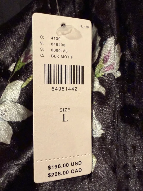 Hutch Black Velvet Floral Midi Dress with Square Neck‎ large nwt - Image 6