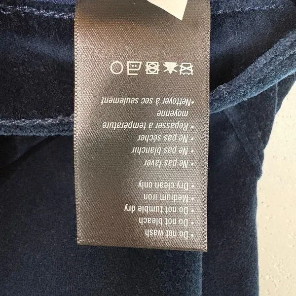 Paige High Rise Bootcut Pants Zip Fly & Button Closure Deep Navy Velvet Size 27 - Image 5