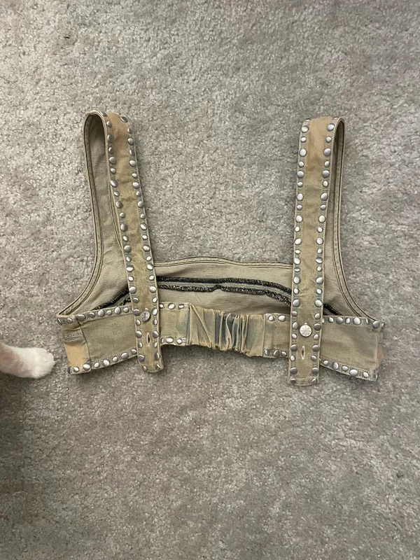 Urban Outfitters Studded Denim Bra Top - Image 2