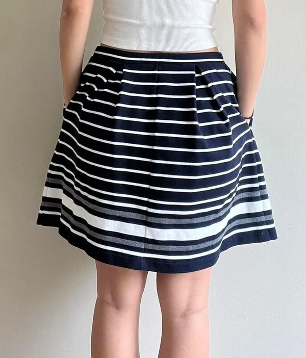 Max Studio Navy Striped NWT Skirt - Image 2