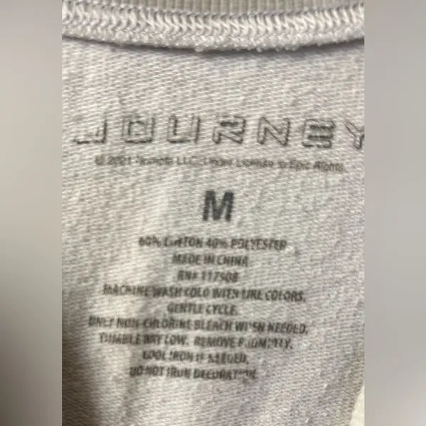 Journey World Tour Graphic Crewneck Pullover Sweatshirt Grey Tie Dye Size M - Image 4