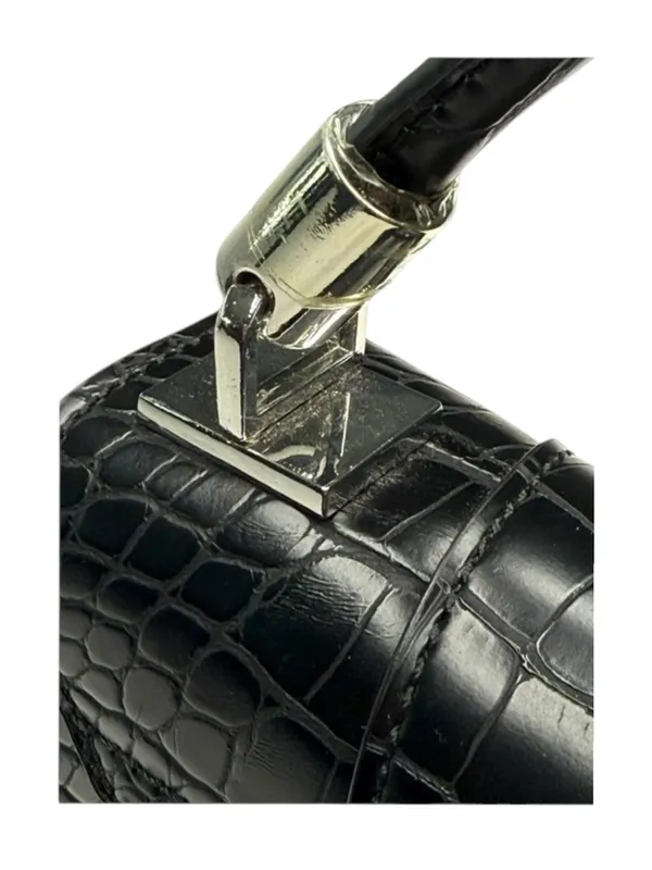 Aldo 𓆈 Vegan Croc Embossed Convertible Crossbody Top Handle Mini Bag 𓆈 Black 𓆈 - Image 9