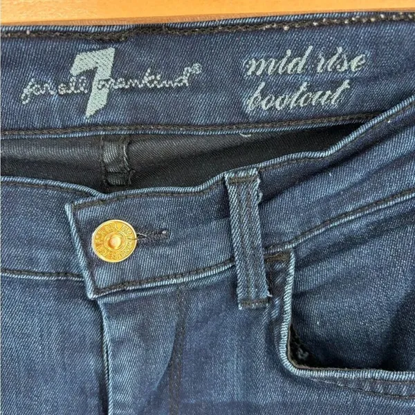 7 For All Mankind mid rise dark wash bootcut denim jean women’s size 27 - Image 2