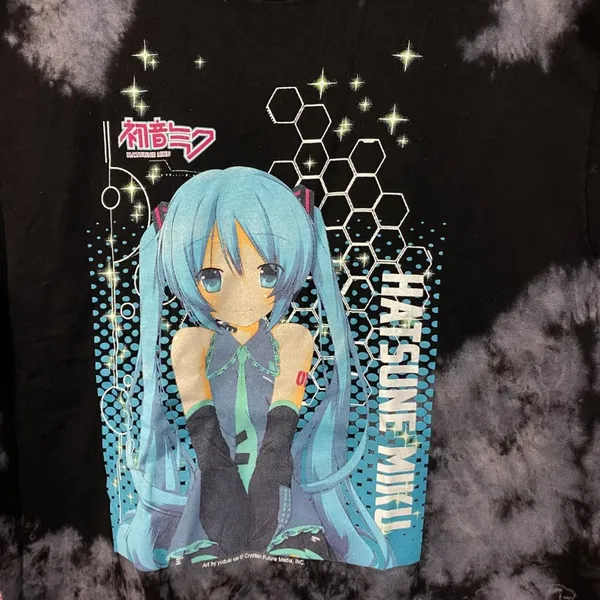 Hatsune Miku The Virtual Idol Chibi Style Anime Tie Dye L - Image 2