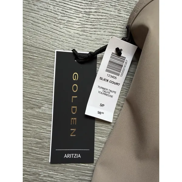 NWT Aritzia Golden TNA PowerSculpt Court Tennis Mini Dress S Turner Taupe - Image 7