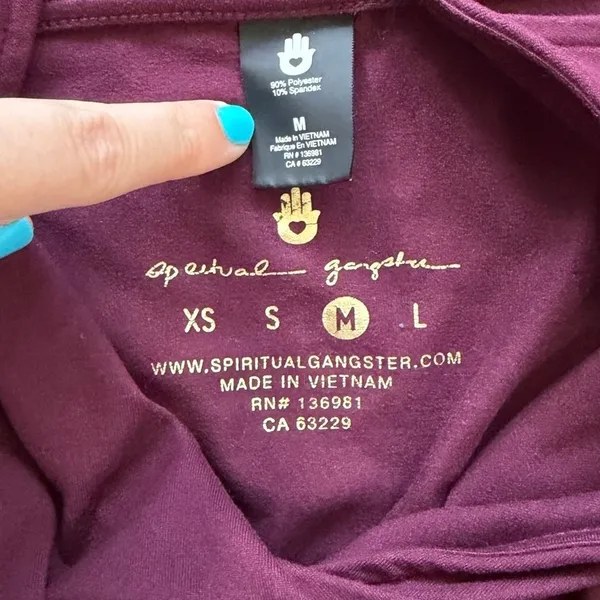 Spiritual Gangster Burgundy Red Sun Salutation Cami Jogger Jumpsuit Yoga Resort - Image 3