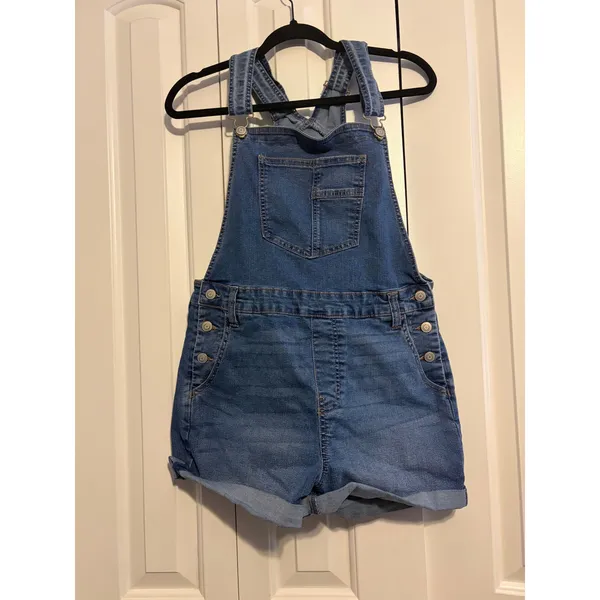 RE generation by Celebrity Pink Denim Shortalls Medium Wash Blue Overalls Large‎ - Image 3
