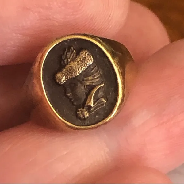 Rare vintage designer Avon Victorian lady 18k sterling silver ring - Image 7