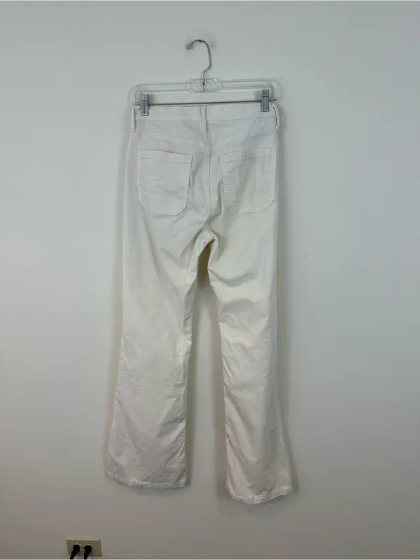 GAP Cream Corduroy 70's Flare High-Rise Pants Size 6R Women's - Image 5