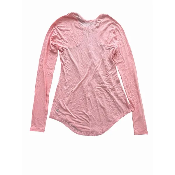 Lululemon Shirt Womens 2 Coral Pink Digni Tee Long Sleeve Lightweight #HHH9-1 - Image 2