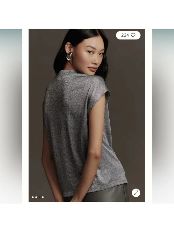 Anthropologie metallic top - Image 9