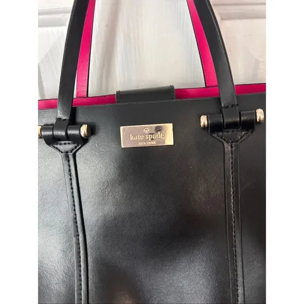 Kate Spade Black and Pink Tote with gold Hardware mini small one - Image 2