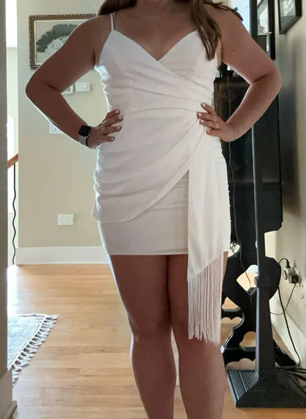 Lulu's Elegant White Mini Dress - Image 2