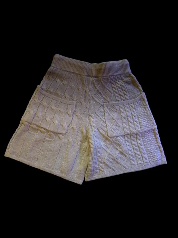 🆕 RETROVERT Gradient knit Cable knit shorts Gray - Image 7