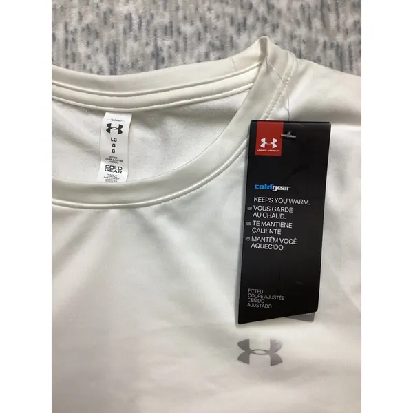 Under Armour Womens ColdGear Long Sleeve Fitted Base Layer White 1298214-100‎ L - Image 2