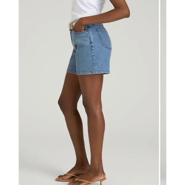American Tall Women High Waisted Stretch Denim Shorts Normcore Coastal Casual - Image 4