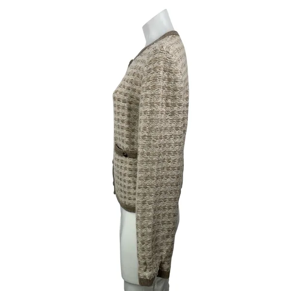 NEW Rag & Bone Robyn Beige Tweed Wool Mohair Long Sleeve Cardigan Sweater Top S - Image 2