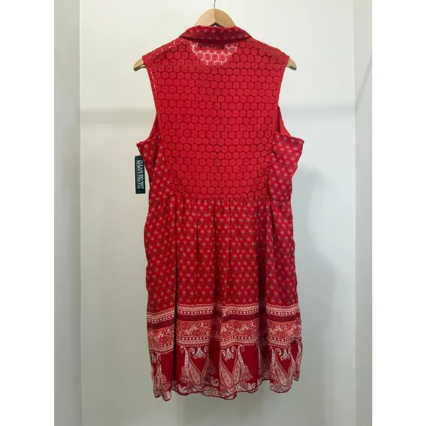New York & Company Red Boho Collared Tank Dress SzXL NWT - Image 2