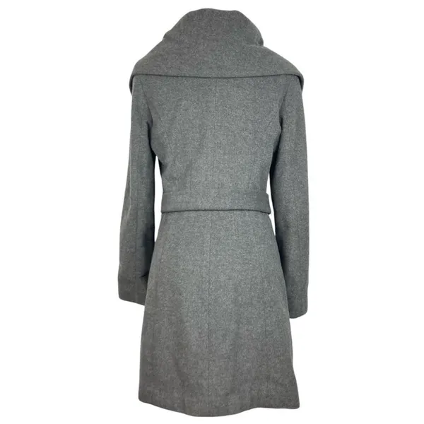TAHARI Wool Blend Belted Shawl Collar Coat, Jacket in Grey - Image 3