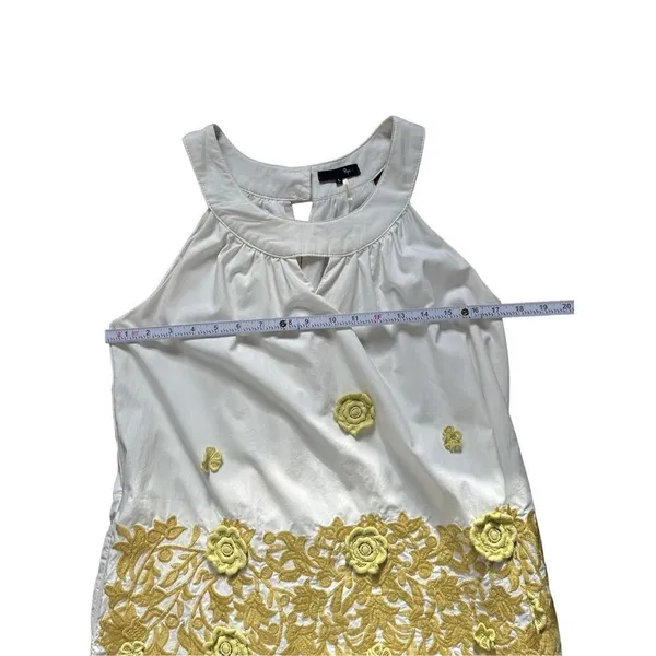 RYU White Green‎ Floral Embroidered Boho Sundress Sz L - Image 7