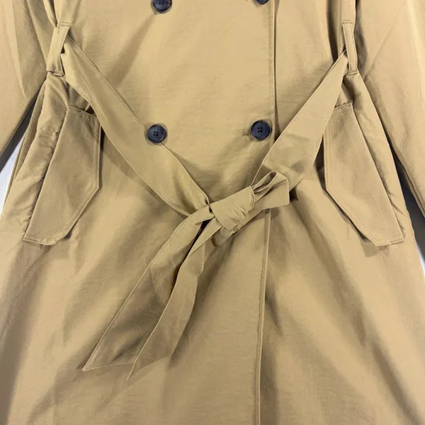 A New Day Womens Double Breasted Trench Coat Tan Khaki Oversized XS New Tags Quiet Luxury - Image 6
