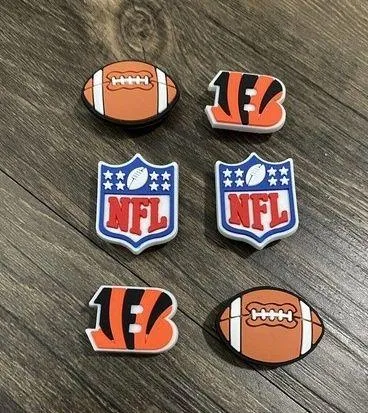 Cincinnati Bengals Football Team Charm For Crocs Shoe Charms - 6 Pieces - Image 2