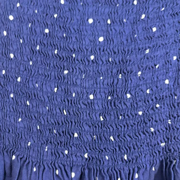 Japna Navy Off Shoulder Smocked Top with White Dots Size XS - Image 3