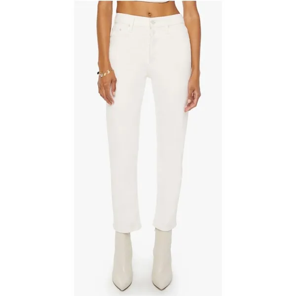 MOTHER The Tomcat Ankle Jeans Cream Puffs Ivory Straight Leg Size 26 - Image 4