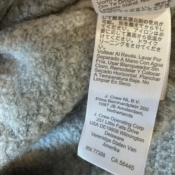 J. Crew Gray Boucle Sweater Cardigan Jewel Buttons XS Merino Wool Blend Pockets - Image 6