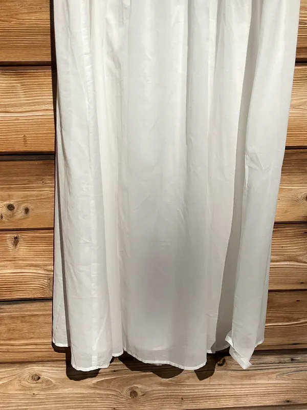 Kourt Few Moda Size M White Sonnet V neck Cotton Long Maxi Ankle Dress - Image 11