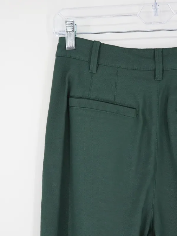 Madewell Drapey Pleated Wide-Leg Pants Women’s 2 Dark Green High Rise Preppy - Image 10