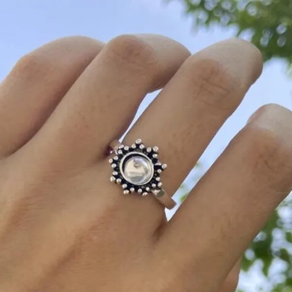 Boho Cute Gemstone Silver ring - Image 7