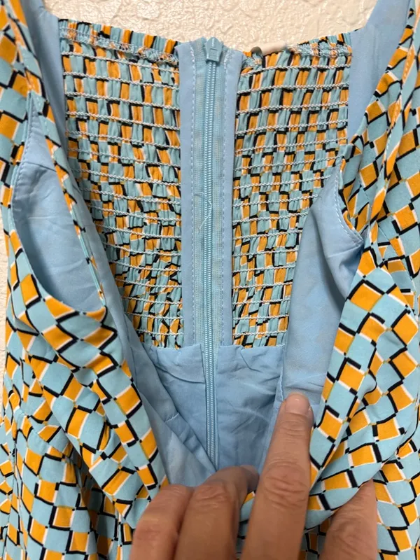 NWT COMMENSE Psychedelic Square Neck Geometric Print Dress Size Small - Image 6