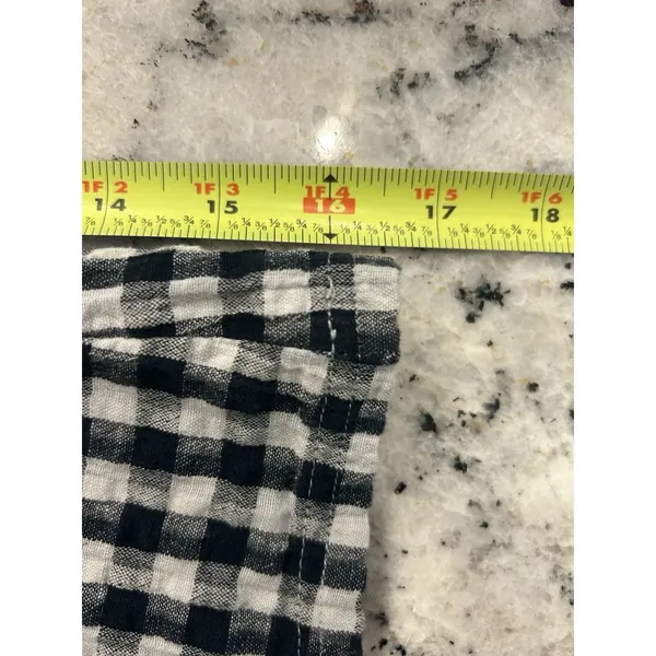 American Eagle Gingham Notched Mini Skirt Black White Sz Medium Game Day Preppy - Image 6