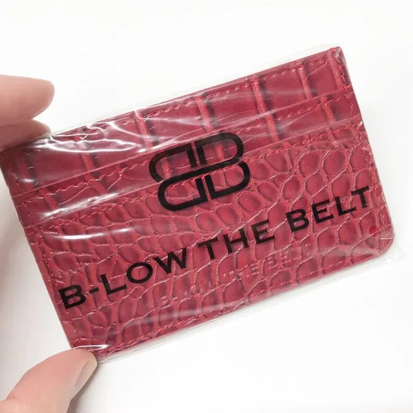 NEW B-Low The Belt Red Crocodile Embossed Vegan Leather Card Case Mini Wallet - Image 4