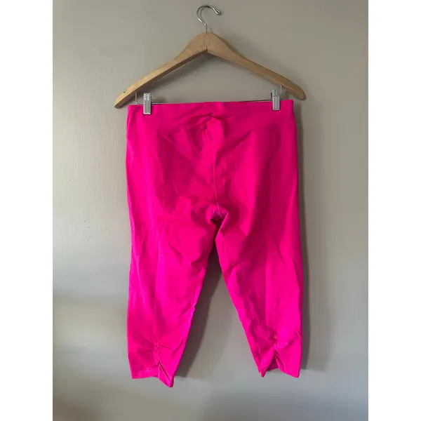 Kensie Performance Neon Pink Cropped Leggings Size XL - Image 4